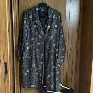 Chic Floral Women's Trench Coat